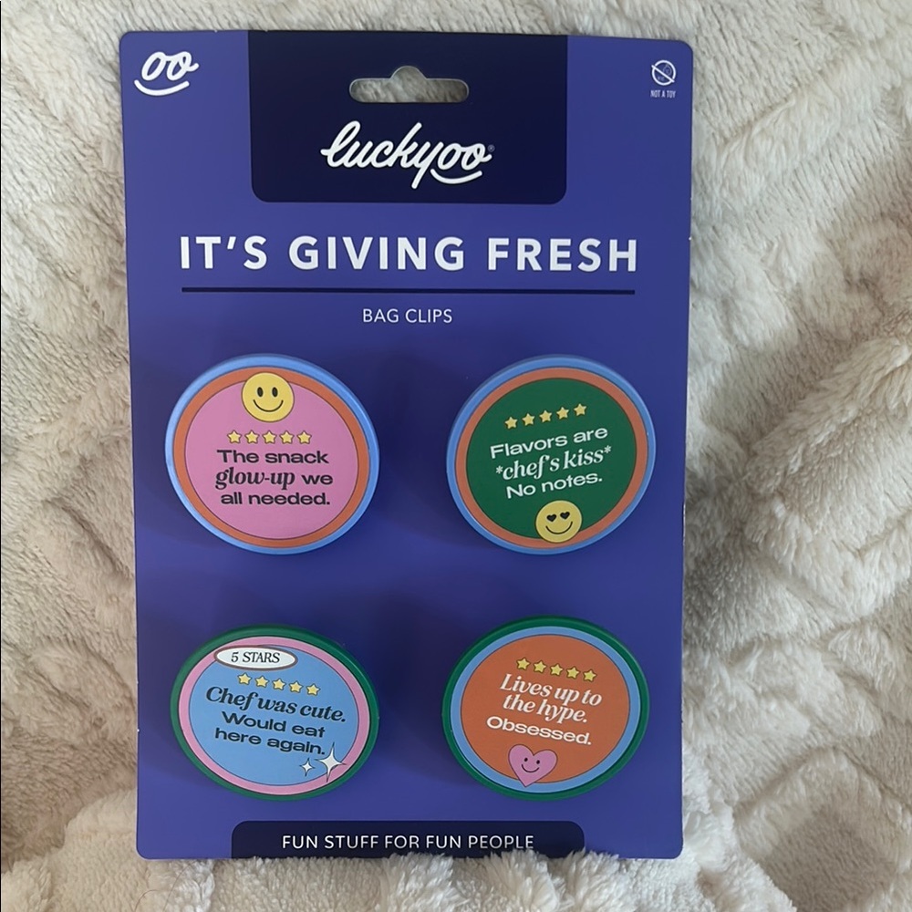 New! Luckyoo Fun and Vibrant Bag Clips Set